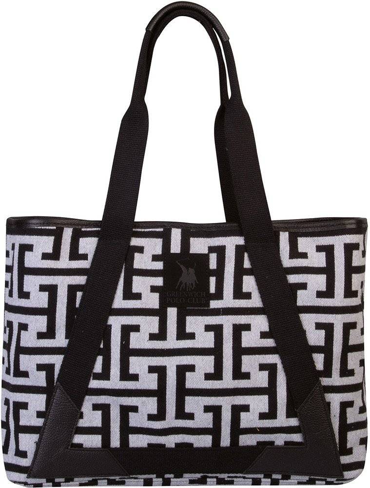 ΤΣΑΝΤΑ ΘΑΛΑΣΣΗΣ GREENWICH POLO CLUB 3839 ΓΚΡΙ ΜΑΥΡΟ 35X42X12 CM