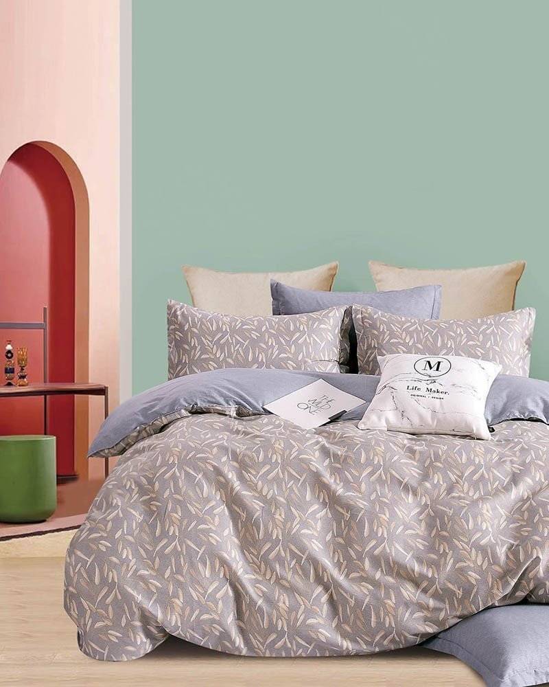 ΣΕΤ ΣΕΝΤΟΝΙΑ ΥΠΕΡΔΙΠΛΑ RYTHMOS LINOSA SPIRIT ΜΩΒ 230X260CM RYTHMOS