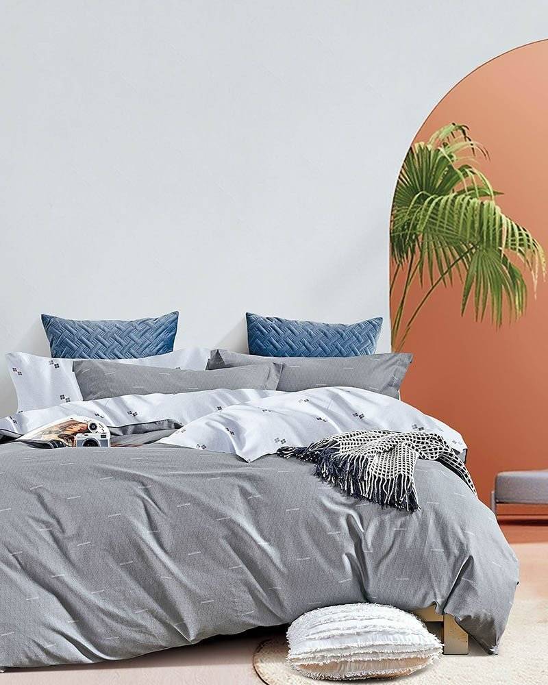 ΣΕΤ ΣΕΝΤΟΝΙΑ ΥΠΕΡΔΙΠΛΑ RYTHMOS BOLTON SPIRIT ΓΚΡΙ 230X260CM