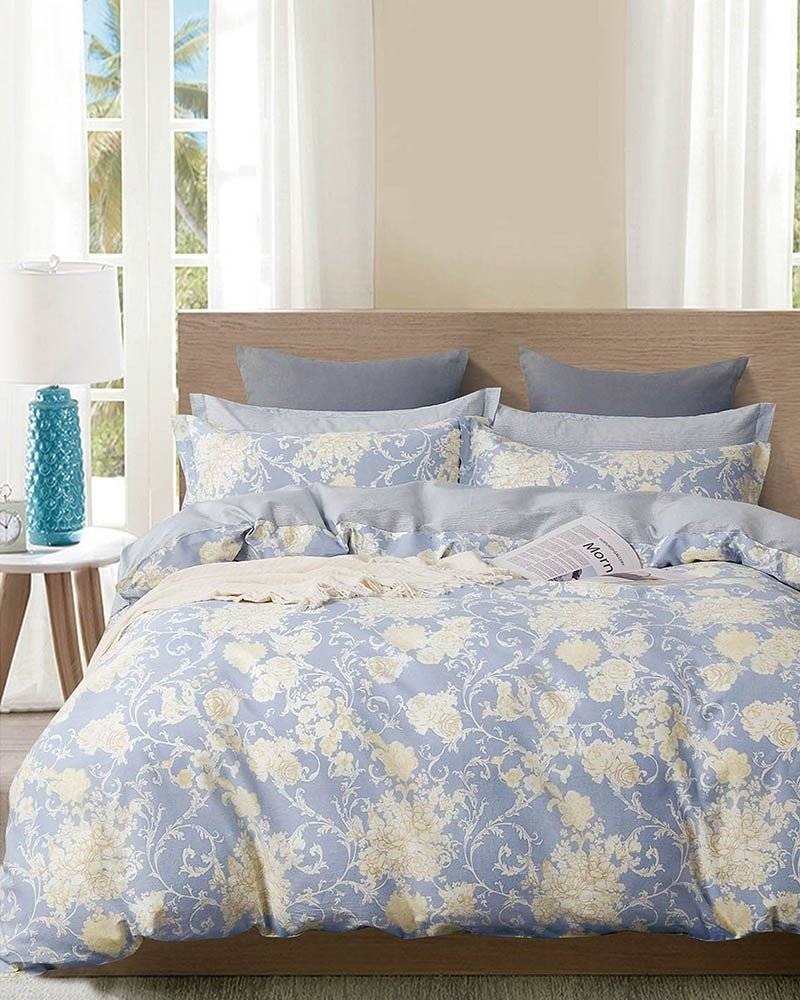 RYTHMOS ΣΕΤ ΣΕΝΤΟΝΙΑ ΥΠΕΡΔΙΠΛΑ RYTHMOS JEENA SPIRIT ΣΙΕΛ-ΚΙΤΡΙΝΟ 230X260CM