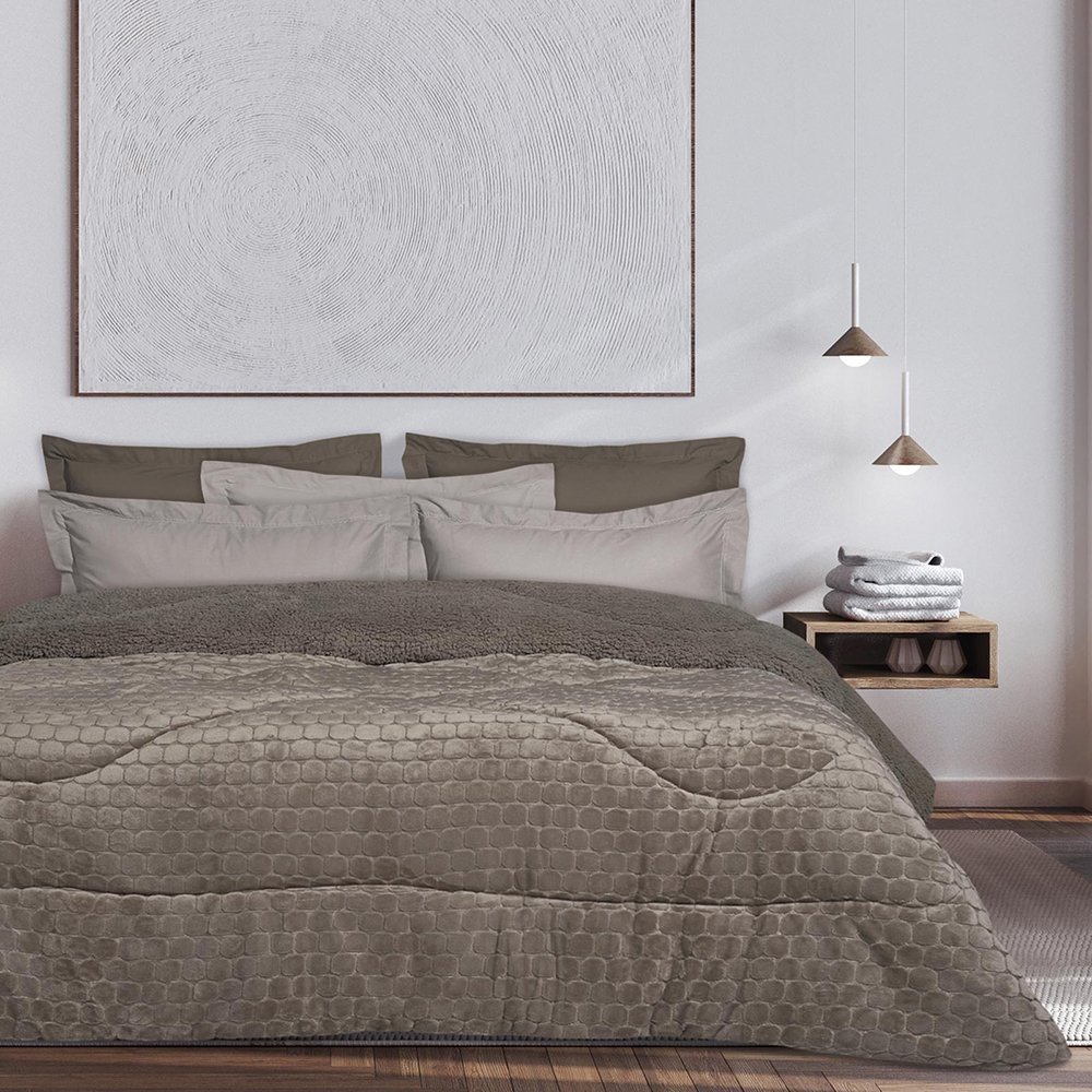 DAS HOME ΚΟΥΒΕΡΤΟΠΑΠΛΩΜΑ ΥΠΕΡΔΙΠΛΟ DAS HOME SHERPA 1170 ΜΠΕΖ ΣΠΑΓΓΙ 220Χ240CM