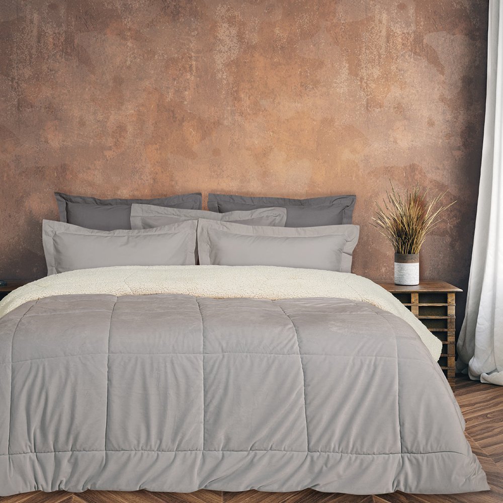 DAS HOME ΚΟΥΒΕΡΤΟΠΑΠΛΩΜΑ ΥΠΕΡΔΙΠΛΟ DAS HOME SHERPA 1174 ΓΚΡΙ 220Χ240CM