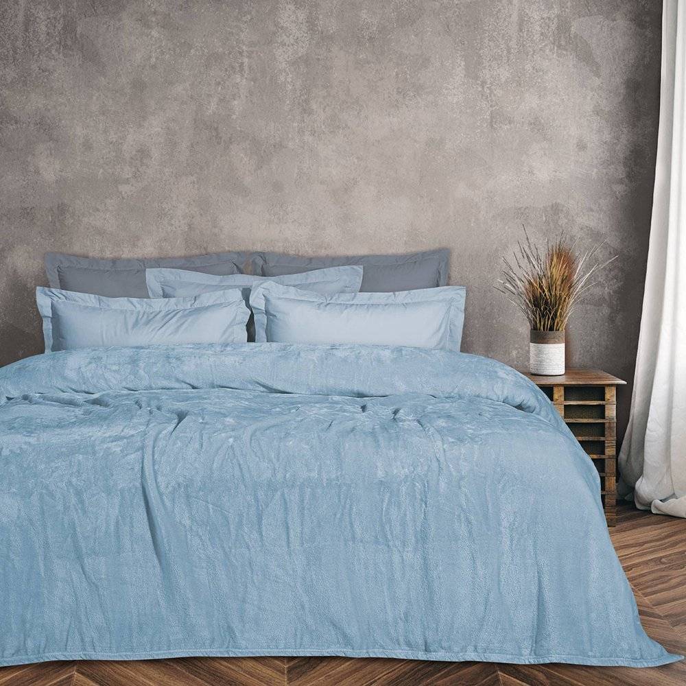 ΚΟΥΒΕΡΤΑ ΥΠΕΡΔΙΠΛΗ DAS HOME VELOUR 1344 ΓΑΛΑΖΙΟ 220X240CM DAS HOME