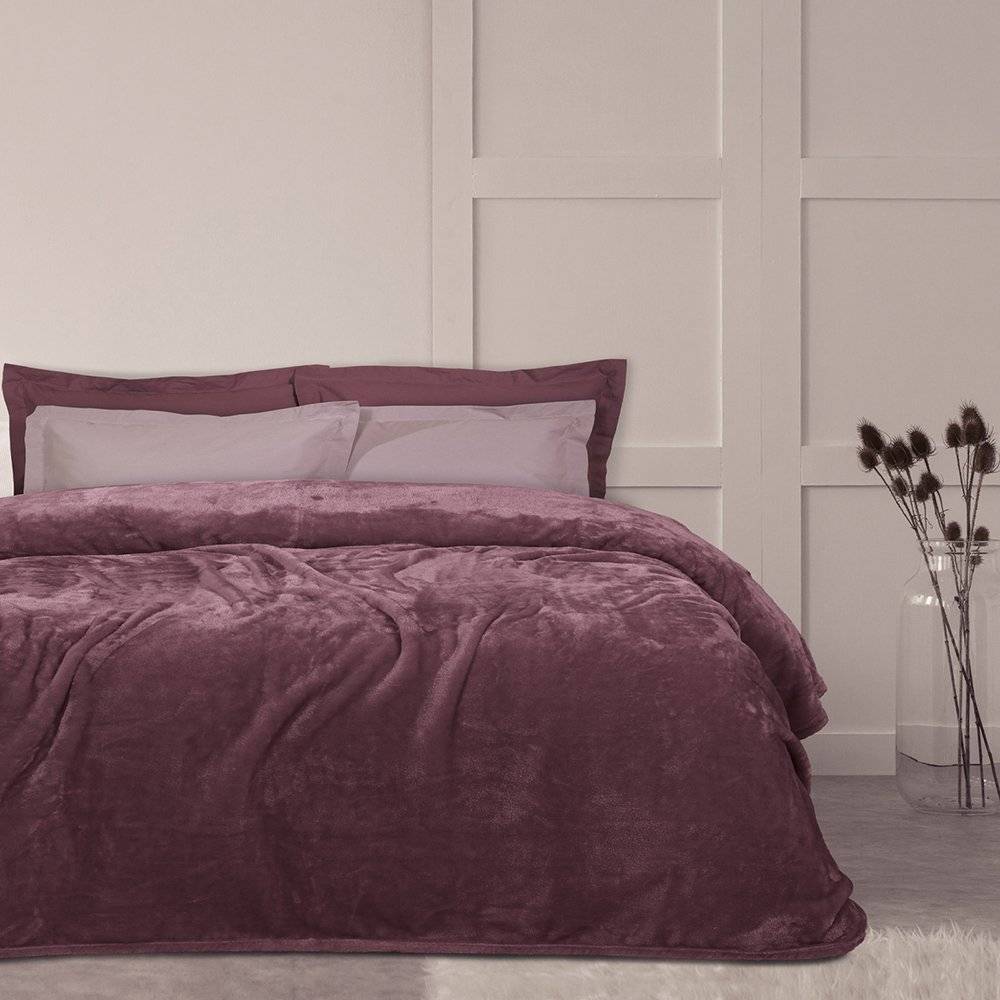 ΚΟΥΒΕΡΤΑ ΥΠΕΡΔΙΠΛΗ DAS HOME VELOUR 1347 ΡΟΔΙ 220X240CM DAS HOME