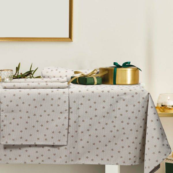 ΧΡΙΣΤΟΥΓΕΝΝΙΑΤΙΚO ΤΡΑΠΕΖΟΜΑΝΤΗΛΟ DAS HOME 0628 ΜΕ ΣΧΕΔΙΟ ΜΠΕΖ ΠΟΛΥΕΣΤΕΡΑΣ 140X240CM DAS HOME