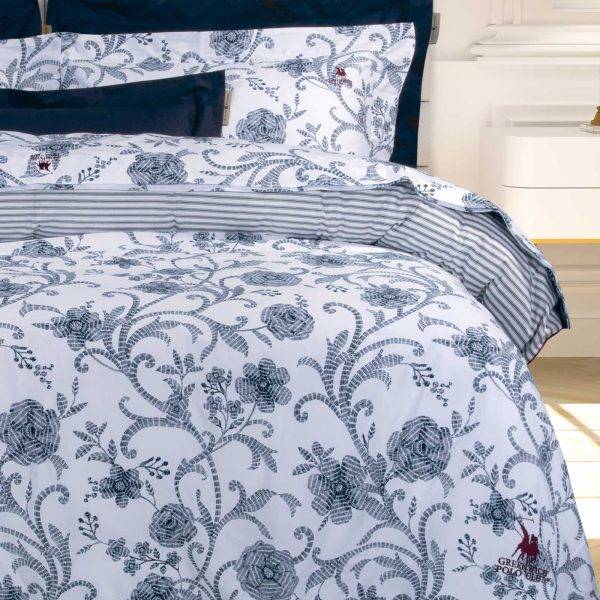 ΣΕΝΤΟΝΙΑ ΥΠΕΡΔΙΠΛΑ GREENWICH POLO CLUB 2176 ΛΕΥΚΟ ΜΠΛΕ 240X260CM GREENWICH POLO CLUB