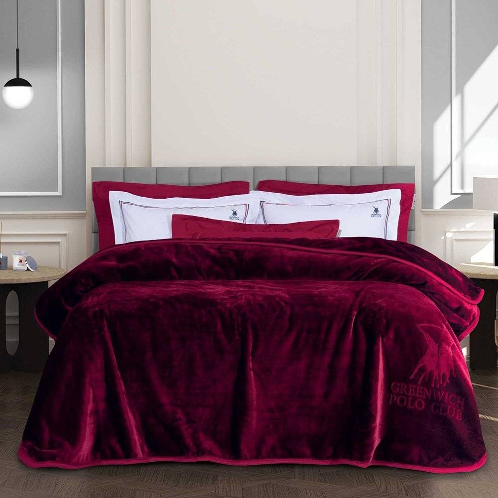 ΚΟΥΒΕΡΤΑ ΥΠΕΡΔΙΠΛΗ GPC POLO VELOUR 3438 ΜΠΟΡΝΤΩ 220X240CM