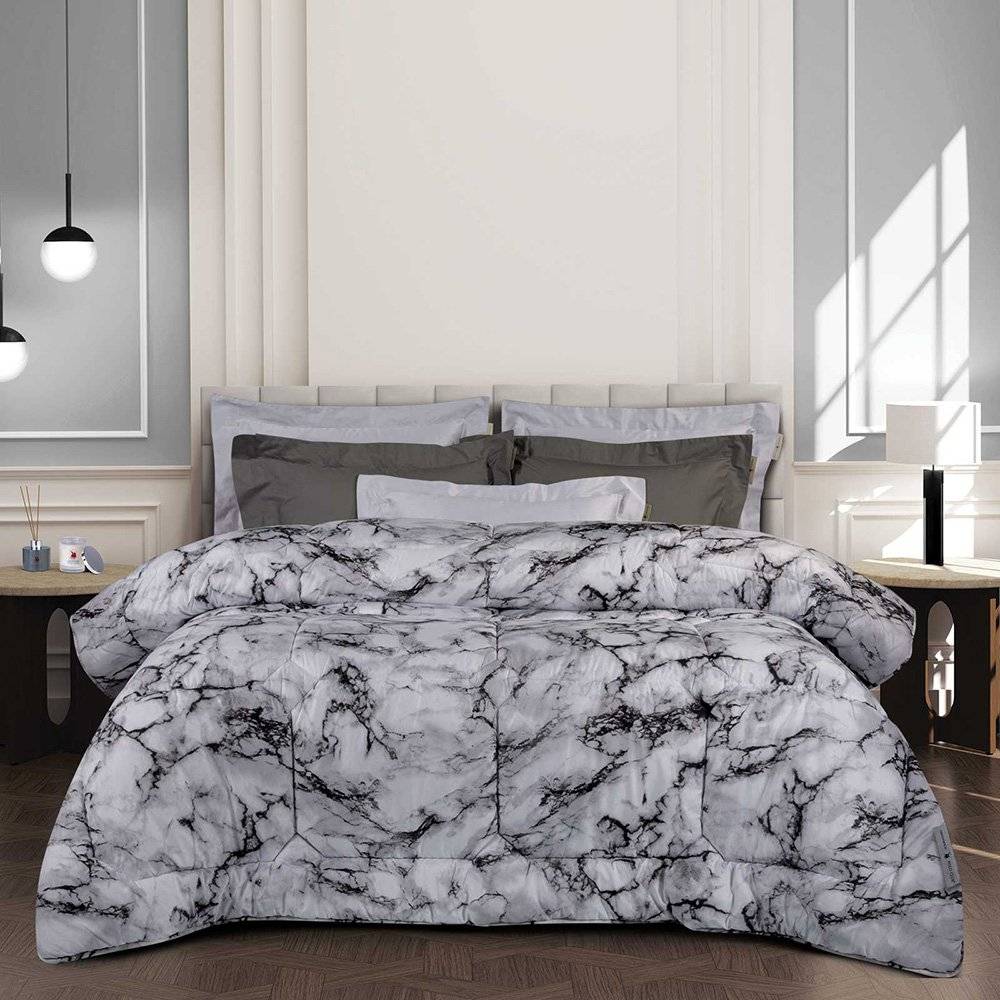 ΠΑΠΛΩΜΑ ΥΠΕΡΔΙΠΛO GREENWICH POLO CLUB 3415 ΛΕΥΚΟ ΜΑΥΡΟ 220Χ240CM GREENWICH POLO CLUB