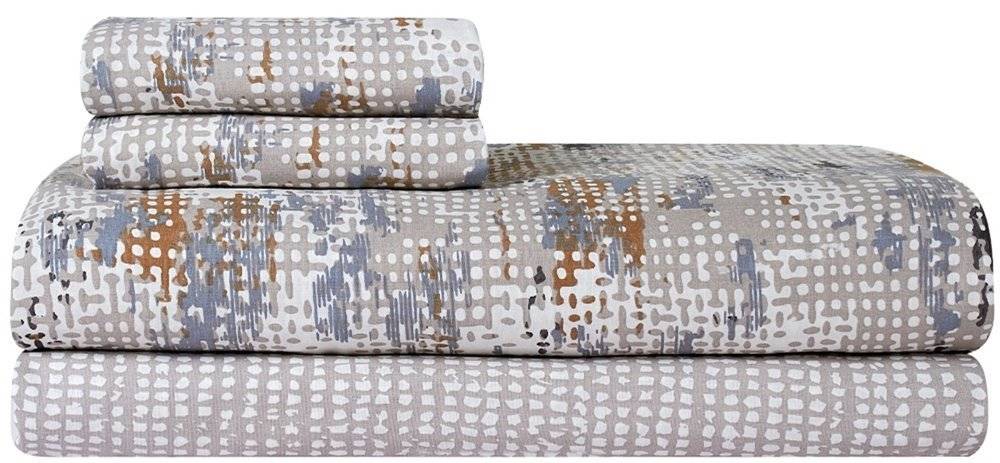 ΣΕΝΤΟΝΙ ΜΟΝΟ ΚΕΝΤΙΑ LUCAS 22 GREY- ECRU- BLUE- LIGHT BROWN ΣΕΤ 3 ΤΜΧ ΧΩΡΙΣ ΛΑΣΤΙΧΟ 160X270CM KENTIA