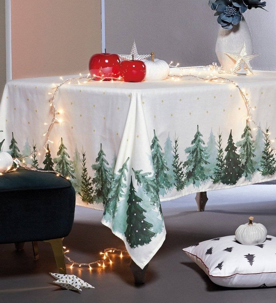 ΤΡΑΠΕΖΟΜΑΝΤΗΛΟ KENTIΑ SNOW 2222 ECRU- GREEN 135X180CM KENTIA