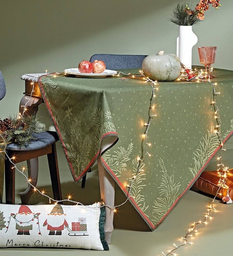 KENTIA ΤΡΑΠΕΖΟΜΑΝΤΗΛΟ KENTIΑ SNOW 2313 GREEN 135X180CM