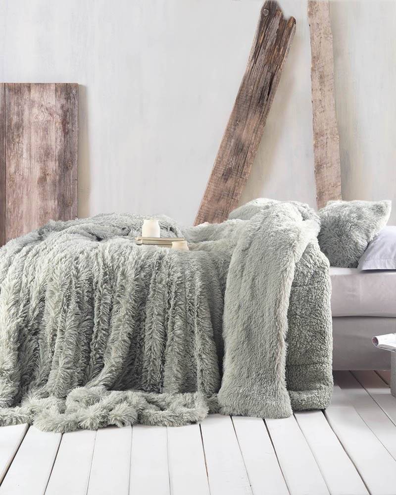 ΚΟΥΒΕΡΤΟΠΑΠΛΩΜΑ ΥΠΕΡΔΙΠΛΟ ΡΥΘΜΟΣ LETICIA ΓΚΡΙΖΟΠΡΑΣΙΝΟ 220X240CM RYTHMOS