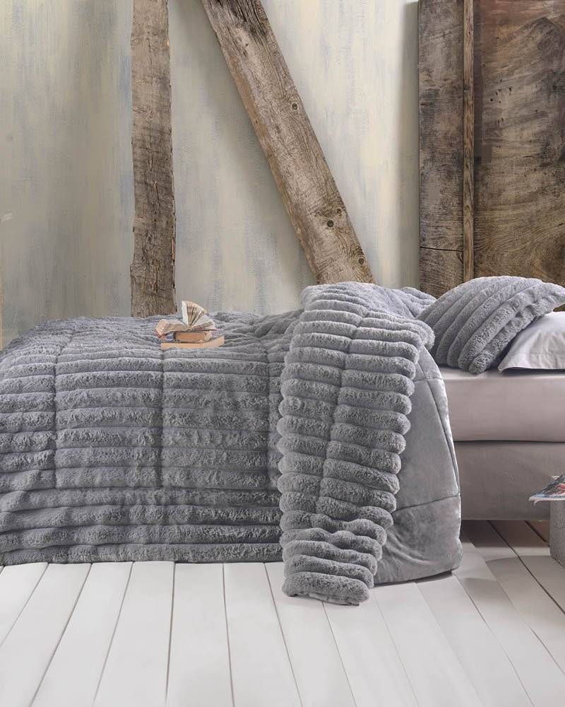 RYTHMOS ΚΟΥΒΕΡΤΟΠΑΠΛΩΜΑ ΥΠΕΡΔΙΠΛΟ ΡΥΘΜΟΣ TRINITY ΓΚΡΙ ΑΝΟΙΧΤΟ 220X240CM