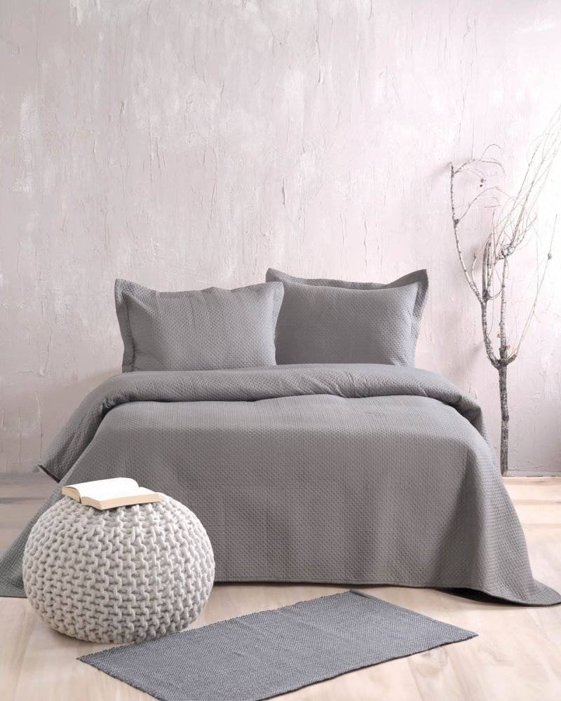 ΣΕΤ ΚΟΥΒΕΡΛΙ ΜΕ ΜΑΞΙΛΑΡΟΘΗΚΕΣ KING SIZE RYTHMOS ALLURE MICROFIBER ΓΚΡΙ (240CMX250CM) RYTHMOS