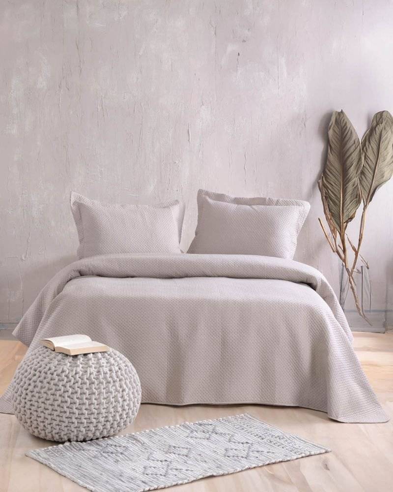 ΣΕΤ ΚΟΥΒΕΡΛΙ ΜΕ ΜΑΞΙΛΑΡΟΘΗΚΕΣ KING SIZE RYTHMOS ALLURE MICROFIBER ΜΠΕΖ (240CMX250CM)