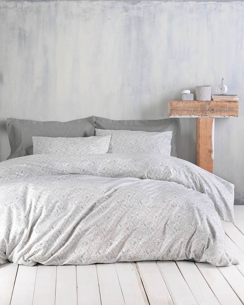 ΣΕΤ ΣΕΝΤΟΝΙΑ RYTHMOS AMARA ΥΠΕΡΔΙΠΛA ΕΜΠΡΙΜΕ ΓΚΡΙ (230CMX260CM) RYTHMOS