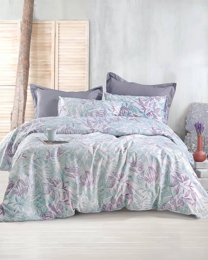 ΣΕΤ ΣΕΝΤΟΝΙΑ RYTHMOS ELEIN ΥΠΕΡΔΙΠΛA ΦΛΟΡΑΛ ΠΡΑΣΙΝΟ - ΜΩΒ (230CMX260CM)