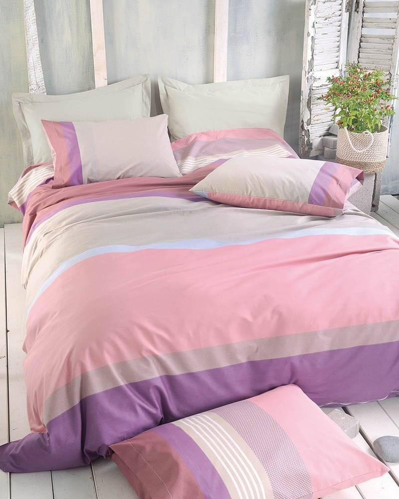 ΣΕΤ ΣΕΝΤΟΝΙΑ RYTHMOS SAVOY ΥΠΕΡΔΙΠΛA ΕΜΠΡΙΜΕ ΡΟΖ (230CMX260CM) RYTHMOS