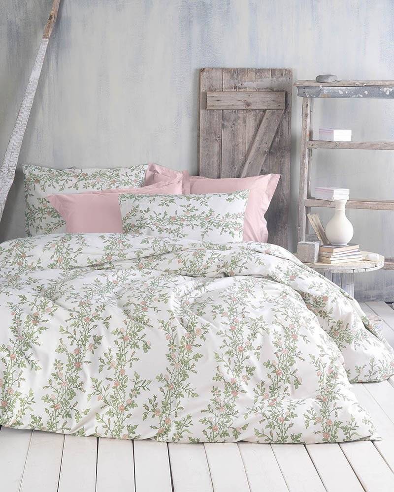 ΣΕΤ ΣΕΝΤΟΝΙΑ RYTHMOS TALIA ΥΠΕΡΔΙΠΛA ΦΛΟΡΑΛ ΡΟΖ (230CMX260CM) RYTHMOS