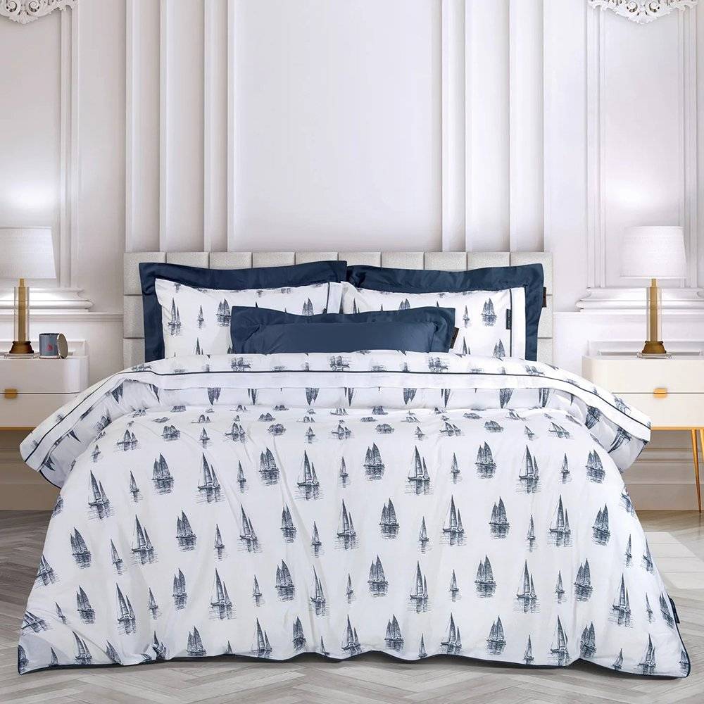 ΣΕΤ ΣΕΝΤΟΝΙΑ ΥΠΕΡΔΙΠΛΑ GREENWICH POLO CLUB 2183 ΛΕΥΚΟ - ΜΠΛΕ (4ΤΜΧ) GREENWICH POLO CLUB