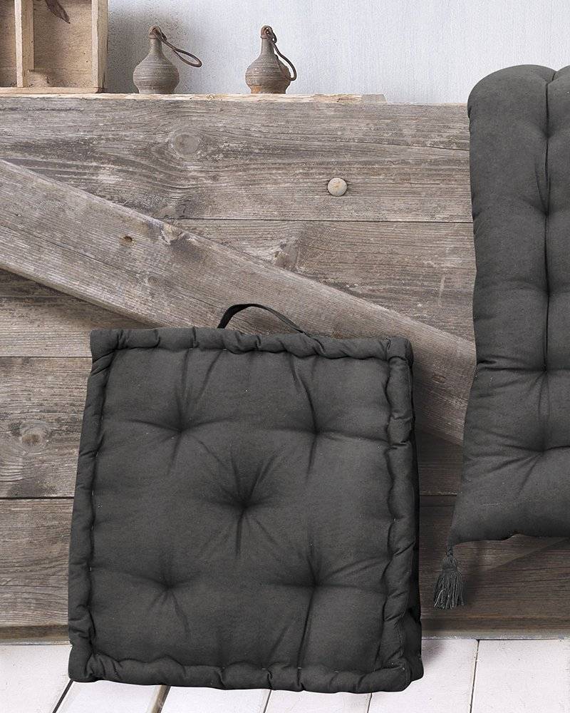 ΜΑΞΙΛΑΡΑ ΔΑΠΕΔΟΥ RYTHMOS KATHY ΒΑΜΒΑΚΕΡΟ ΓΚΡΙ (50CMX50CMX10CM) RYTHMOS