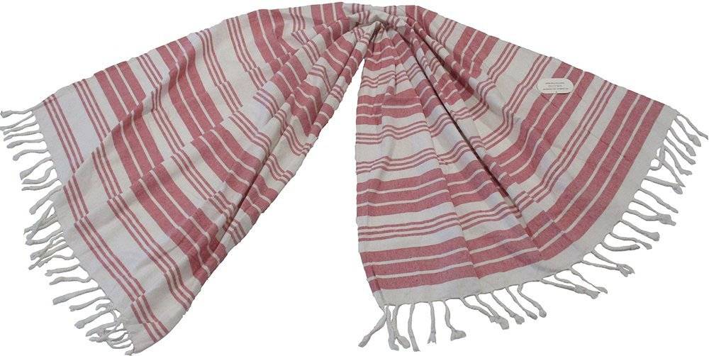 ΠΕΤΣΕΤΑ ΘΑΛΑΣΣΗΣ-ΠΑΡΕΟ LE BLANC ΔΥΟ ΟΨΕΩΝ ΜΕ ΡΙΓΕΣ ΚΟΚΚΙΝΟ (90CMX170CM) LE BLANC