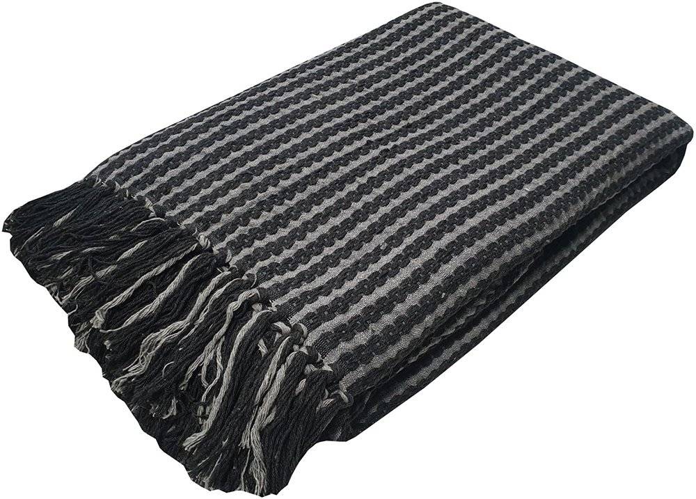 ΡΙΧΤΑΡΙ ΔΙΘΕΣΙΟ ΚΟΜΒΟΣ ΒΑΜΒΑΚΕΡΟ ΙΝΔΙΑΣ BLACK / LIGHT GREY (180CMX250CM)