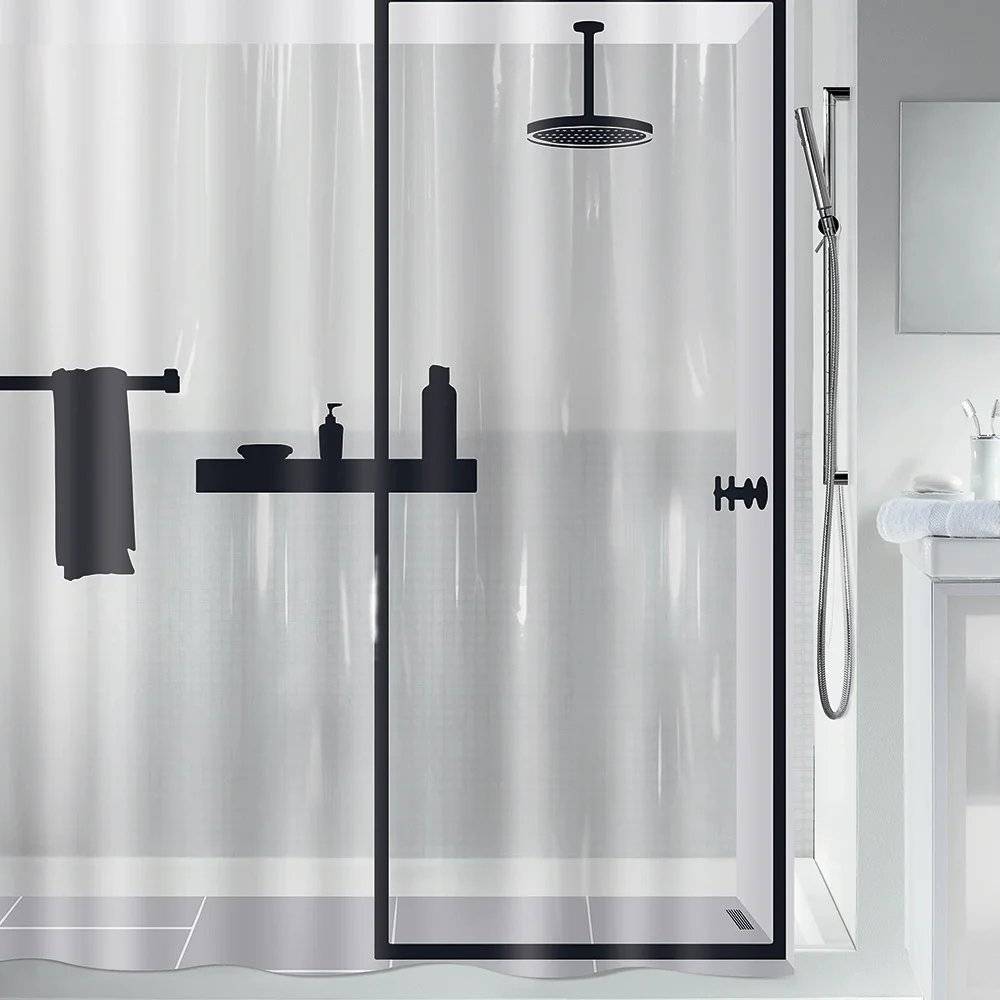 KOYΡΤΙΝΑ ΜΠΑΝΙΟΥ SPIRELLA ILLUSION ΠΛΑΣΤΙΚH (180Χ200CM) SPIRELLA