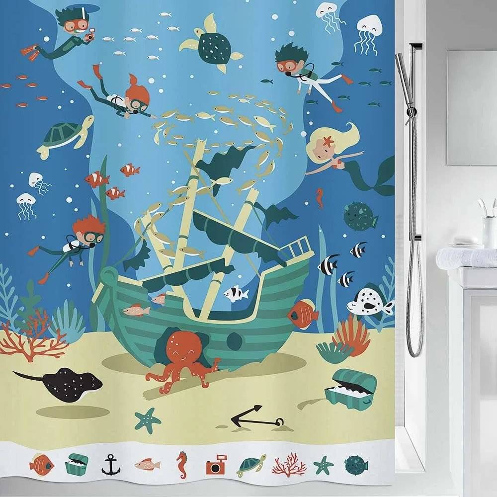 KOYΡΤΙΝΑ ΜΠΑΝΙΟΥ SPIRELLA PIRATES ΠΟΛΥΕΣΤΕΡΑΣ (180Χ200CM) SPIRELLA