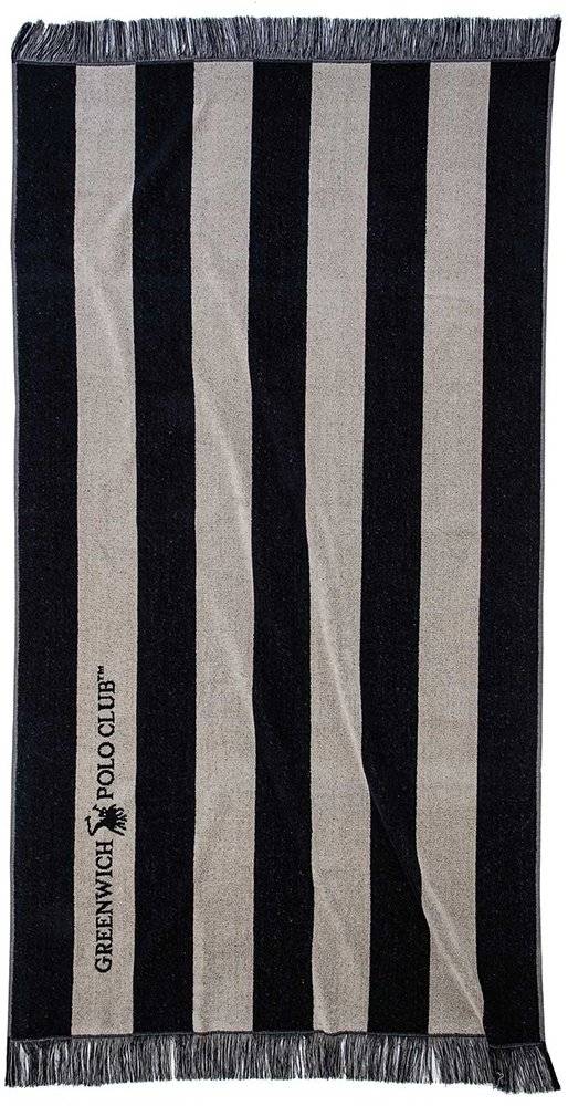 ΠΕΤΣΕΤΑ ΘΑΛΑΣΣΗΣ GREENWICH POLO CLUB 3727 ΜΑΥΡΟ-ΜΠΕΖ (90Χ170CM)
