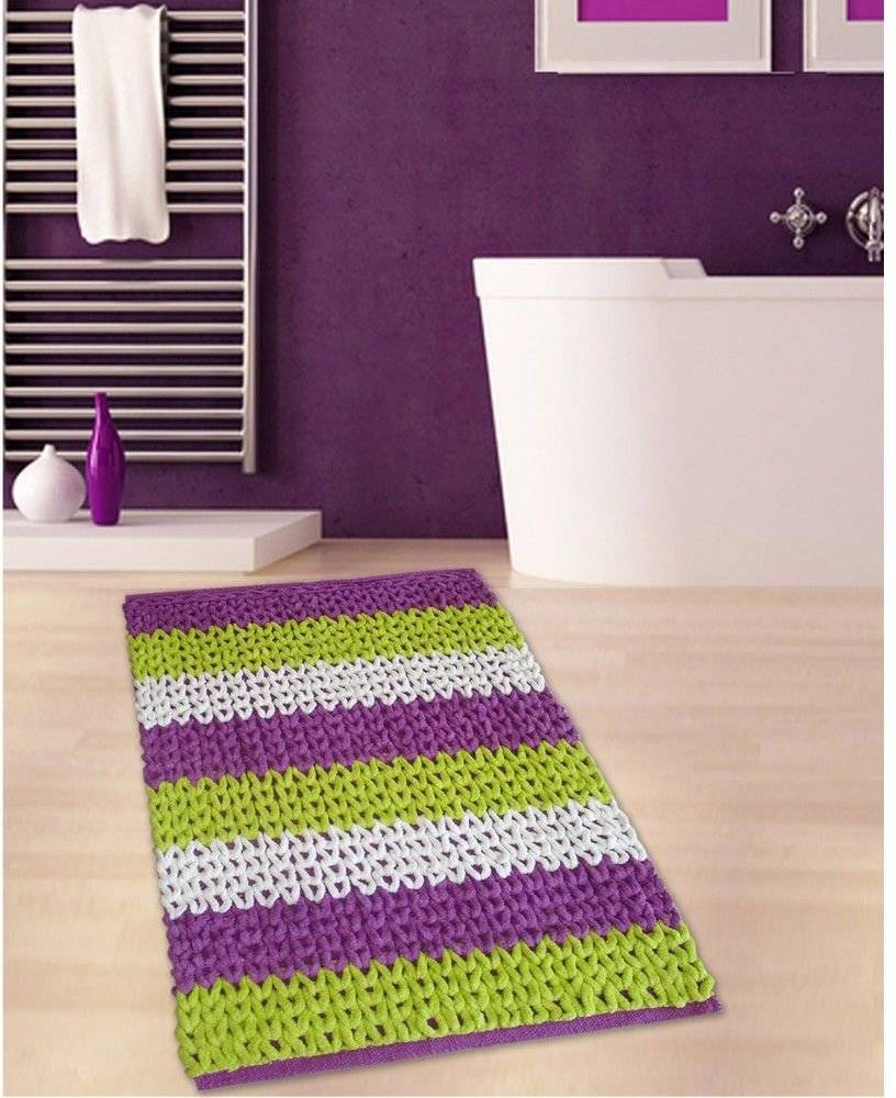 ΠΑΤΑKΙ ΜΠΑΝΙΟΥ SAN LORENTZO CΗΕΝΙLLΕ ΒΑΜΒΑΚΕΡΟ ΛΑΧΑΝΙ - ΜΩΒ (70X120CM) SAN LORENTZO