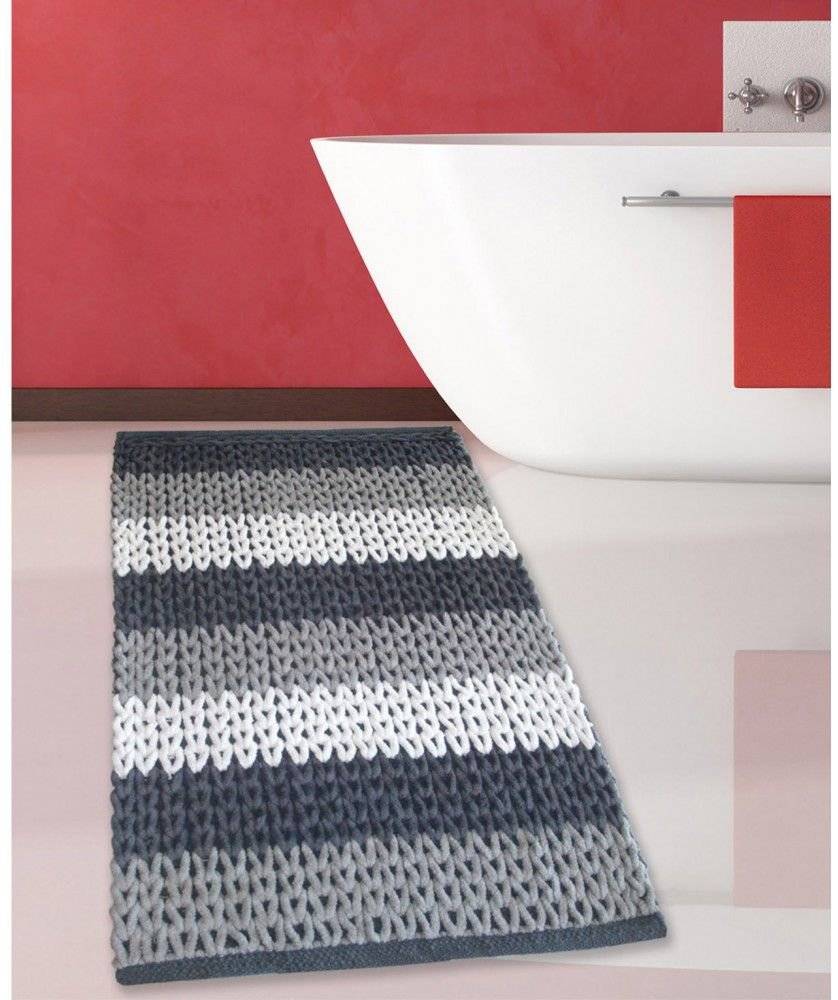 ΠΑΤΑKΙ ΜΠΑΝΙΟΥ SAN LORENTZO CΗΕΝΙLLΕ ΒΑΜΒΑΚΕΡΟ ΛΕΥΚΟ - ΓΚΡΙ (70X120CM) SAN LORENTZO