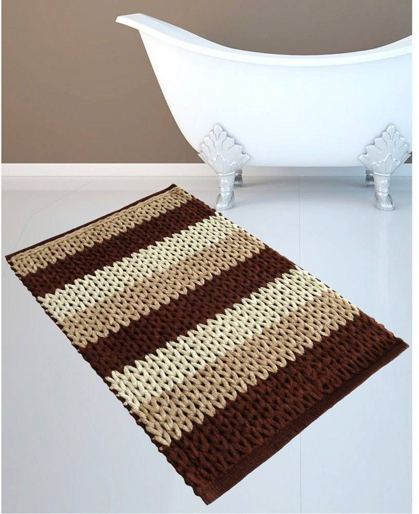 ΠΑΤΑKΙ ΜΠΑΝΙΟΥ SAN LORENTZO CΗΕΝΙLLΕ ΒΑΜΒΑΚΕΡΟ ΚΑΦΕ ΜΠΕΖ ΕΚΡΟΥ (70X120CM) SAN LORENTZO