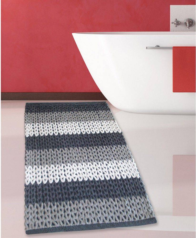 ΠΑΤΑKΙ ΜΠΑΝΙΟΥ SAN LORENTZO CΗΕΝΙLLΕ ΒΑΜΒΑΚΕΡΟ ΓΚΡΙ-ΛΕΥΚΟ (50X80CM)