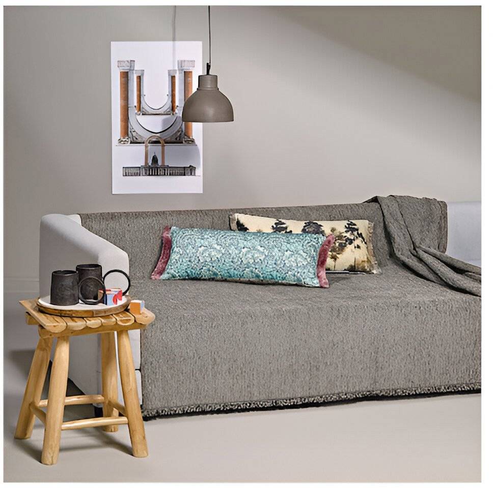 ΡΙΧΤΑΡΙ ΤΡΙΘΕΣΙΟΥ ΚΑΝΑΠΕ ΚΕΝΤΙΑ KANON 12 ΓΚΡΙ (180X300CM) KENTIA