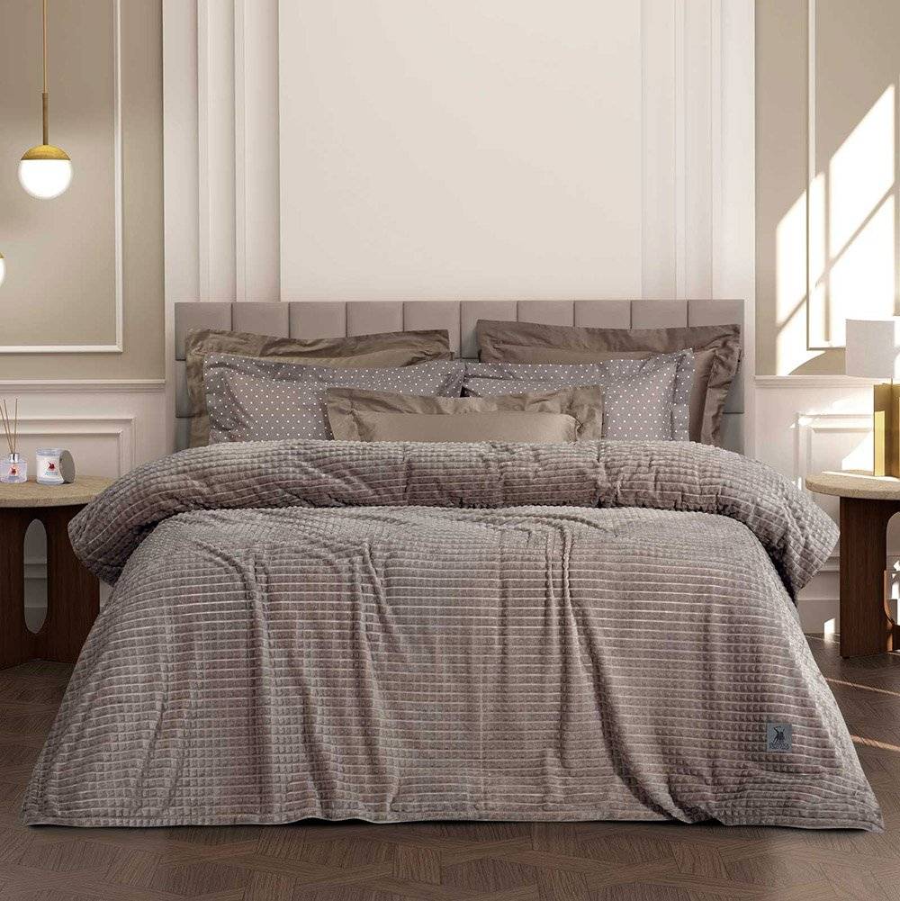 ΚΟΥΒΕΡΤΑ ΥΠΕΡΔΙΠΛH GREENWICH POLO CLUB 3447 FLEECE ΜΠΕΖ (220X240CM)