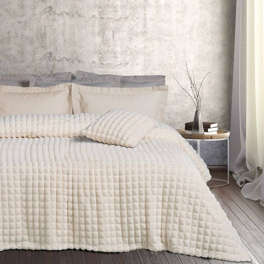 ΚΟΥΒΕΡΤΑ ΥΠΕΡΔΙΠΛH GREENWICH POLO CLUB 1356 FLEECE IVORY (220X240CM)