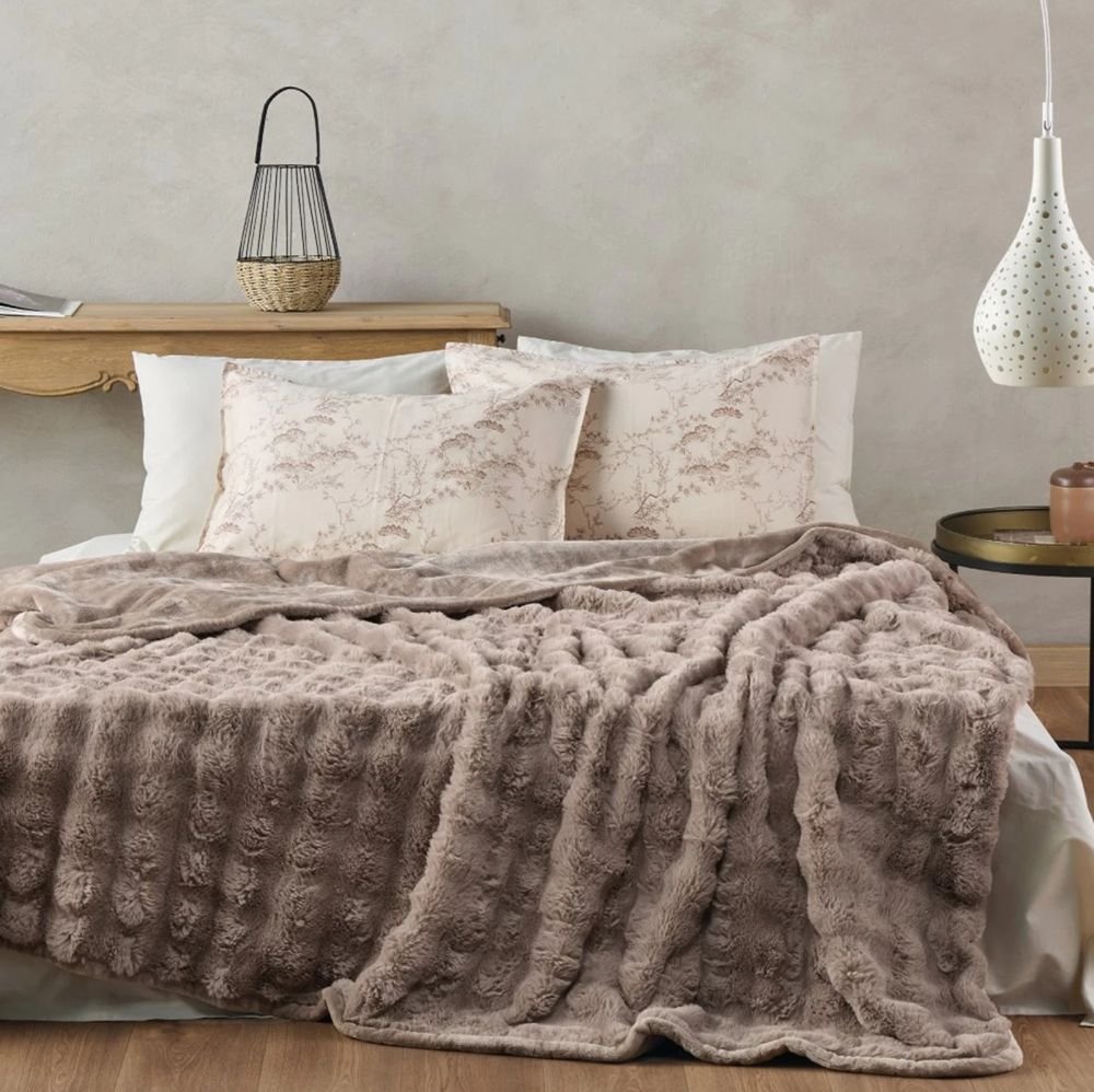 KENTIA ΚΟΥΒΕΡΤΑ ΥΠΕΡΔΙΠΛΗ KENTIA CABARET 43 WARM BROWN (230Χ220CM)