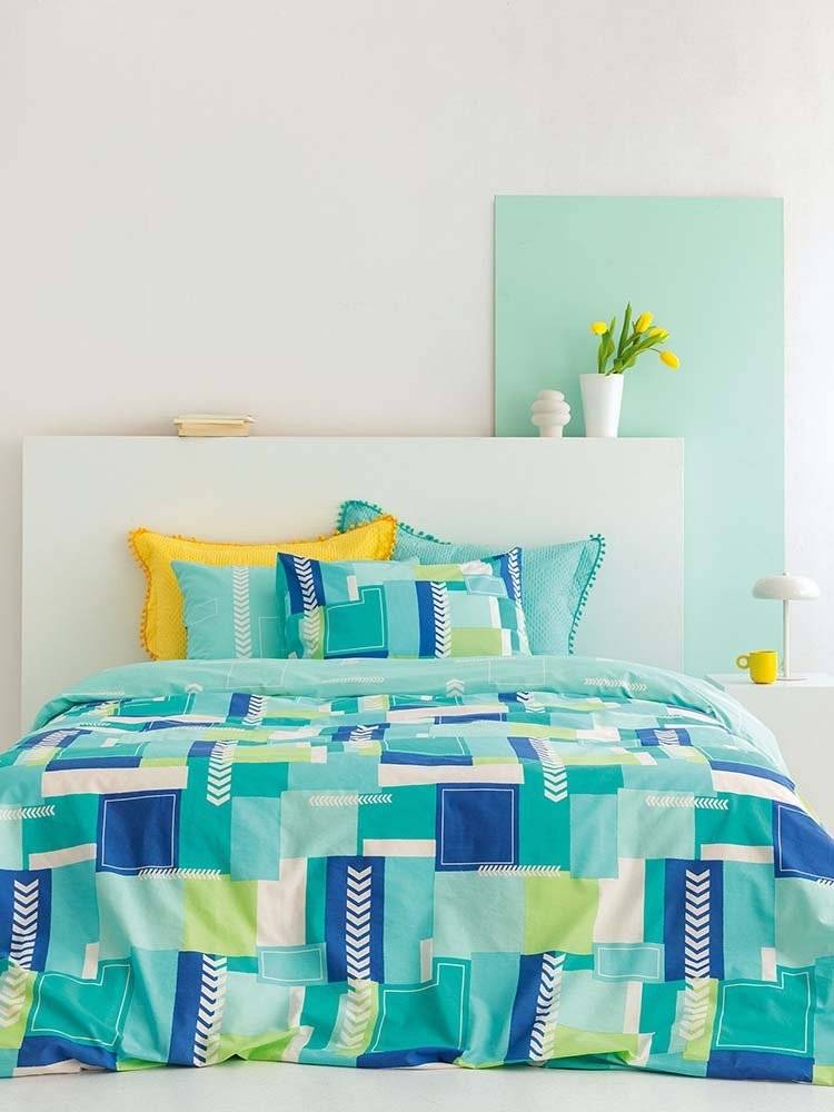 ΣΕΝΤΟΝΙΑ ΗΜΙΔΙΠΛΑ PALAMAIKI HOME HOME FL6188 ΓΑΛΑΖΙΟ 170X260CM ΣΕΤ 3 ΤΜΧ ΠΑΛΑΜΑΙΚΗ