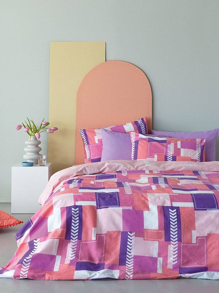 ΣΕΝΤΟΝΙΑ ΗΜΙΔΙΠΛΑ PALAMAIKI HOME HOME FL6189 ΡΟΖ 170X260CM ΣΕΤ 3 ΤΜΧ