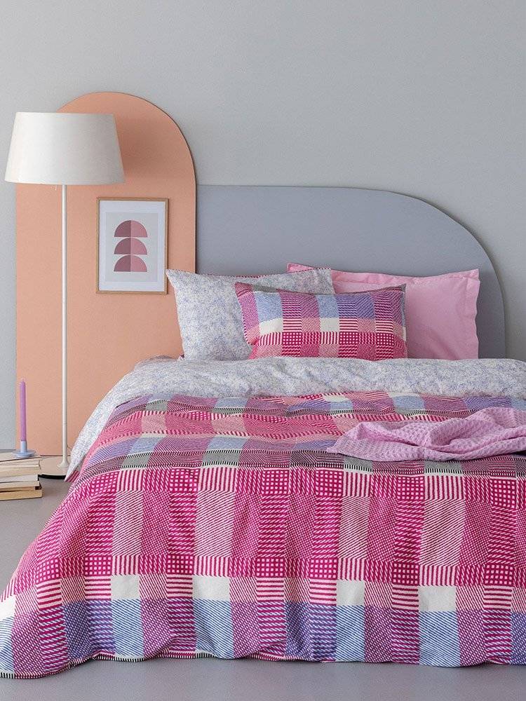 ΣΕΝΤΟΝΙΑ ΗΜΙΔΙΠΛΑ PALAMAIKI HOME HOME FL6193 ΡΟΖ 170X260CM ΣΕΤ 3 ΤΜΧ