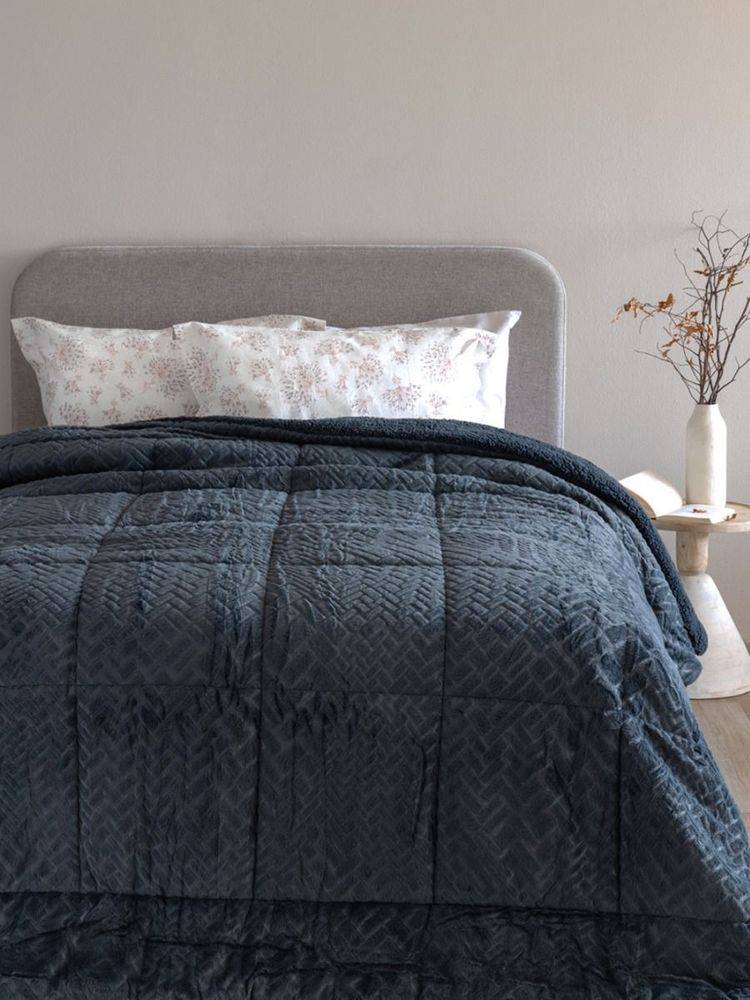 ΚΟΥΒΕΡΤΟΠΑΠΛΩΜΑ ΥΠΕΡΔΙΠΛΟ ΠΑΛΑΜΑΙΚΗ MOZZA COAL 220X240CM ΠΑΛΑΜΑΙΚΗ