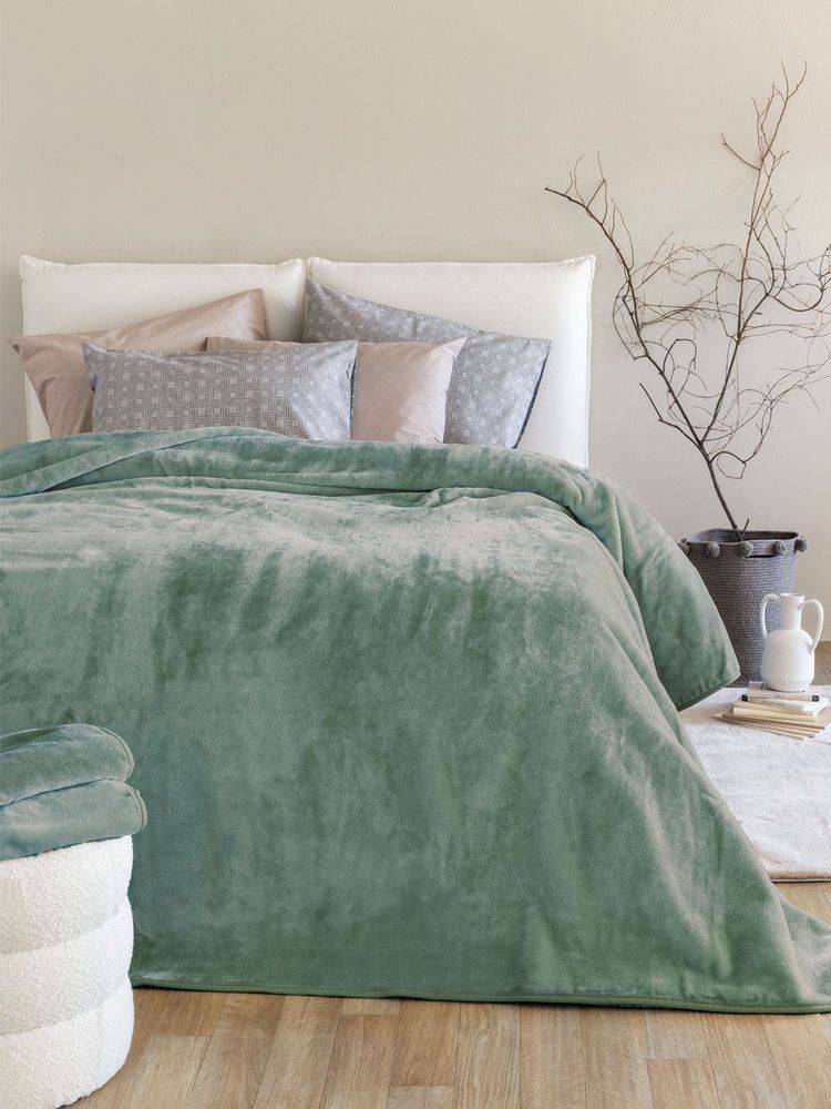 ΠΑΛΑΜΑΙΚΗ ΚΟΥΒΕΡΤΑ ΜΟΝΗ ΒΕΛΟΥΤΕ PALAMAIKI DREAM VELOUR/3 OLIVE 160X220CM