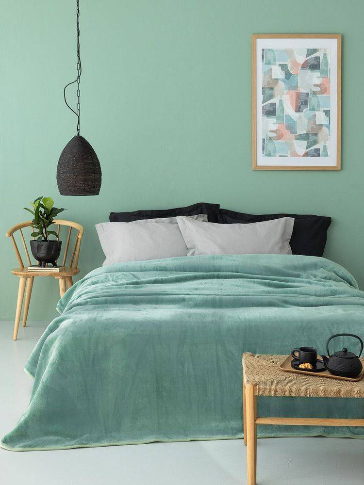 ΚΟΥΒΕΡΤΑ ΥΠΕΡΔΙΠΛΗ ΒΕΛΟΥΤΕ PALAMAIKI HOME DREAM VELOUR/3 GREEN 220X240CM