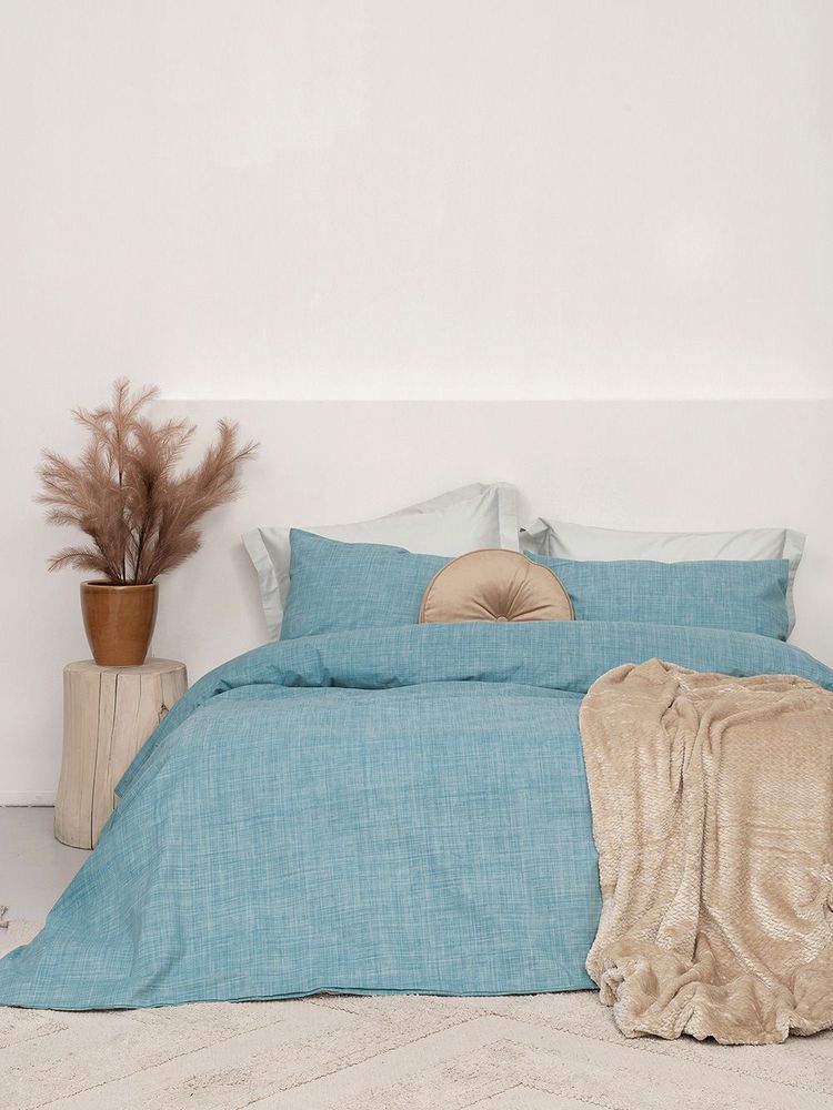 ΠΑΛΑΜΑΙΚΗ ΣΕΝΤΟΝΙ PALAMAIKI HOME KING SIZE MIX - MATCH LINA DENIM 265X275CM