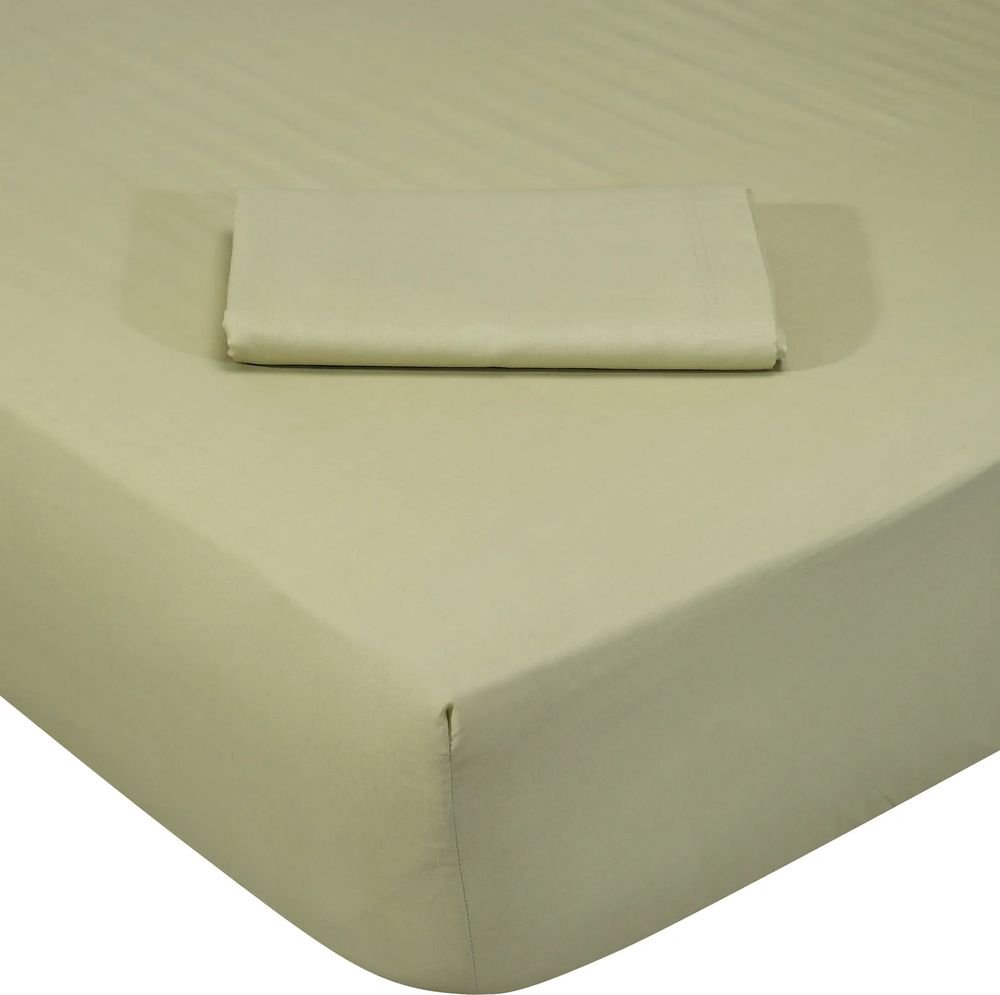 DAS HOME ΣΕΝΤΟΝΙ ΜΟΝΟ DAS HOME ΜΕ ΛΑΣΤΙΧΟ GREEN OLIVE (100CMX200CM+35CM)