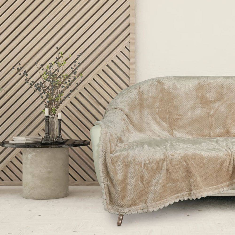 Κουβέρτα Fleece Καναπέ Das Home 1187 Beige 130x170