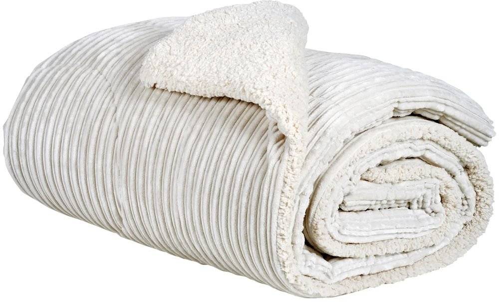 ΚΟΥΒΕΡΤΟΠΑΠΛΩΜΑ ΜΟΝΟ DAS HOME SHERPA 1178 ΕΚΡΟΥ 160Χ220CM DAS HOME