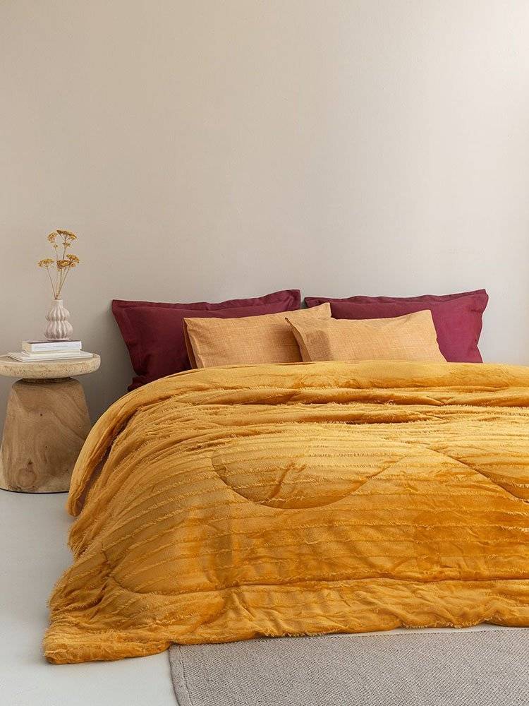 ΚΟΥΒΕΡΤΟΠΑΠΛΩΜΑ ΜΟΝΟ ΠΑΛΑΜΑΙΚΗ GWEN GOLD 160X220CM