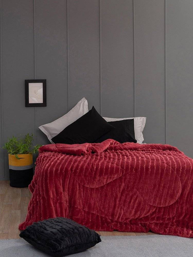 ΠΑΛΑΜΑΙΚΗ ΚΟΥΒΕΡΤΟΠΑΠΛΩΜΑ ΜΟΝΟ PALAMAIKI HOME GWEN RED 160X220CM